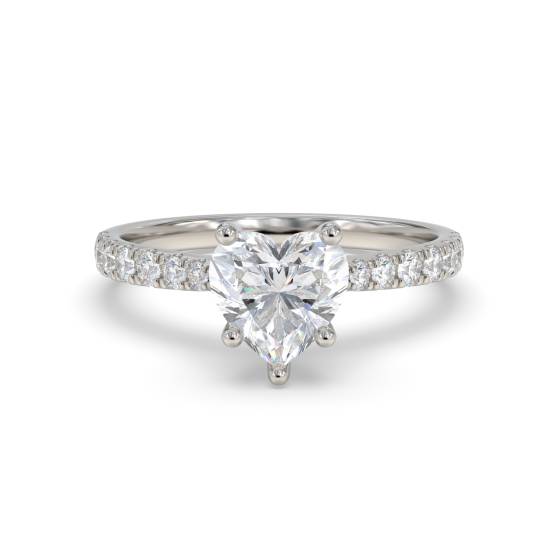 Heart Shoulder Set Diamond Engagement Ring