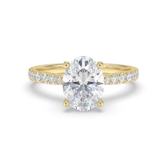 Oval Shoulder Set Diamond Engagement Ring