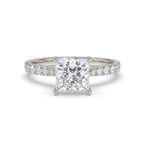Princess Shoulder Set Diamond Engagement Ring