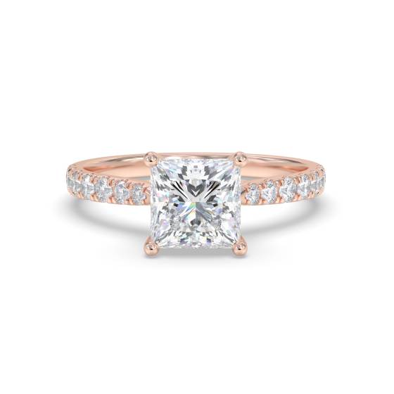 Princess Shoulder Set Diamond Engagement Ring