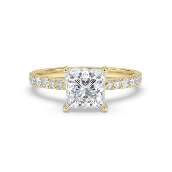 Princess Shoulder Set Diamond Engagement Ring