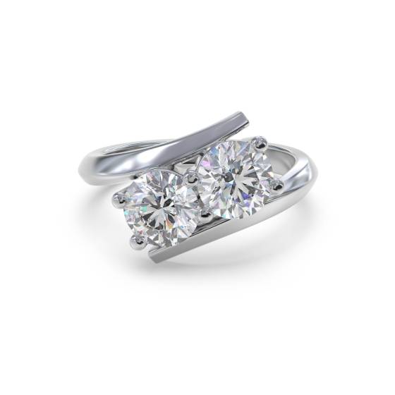 2 Stone Round Diamond Ring