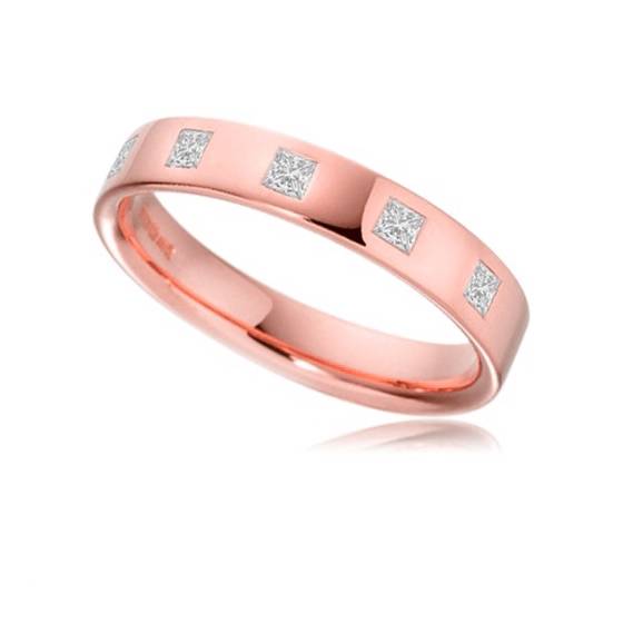 3mm Princess Diamond Wedding Ring