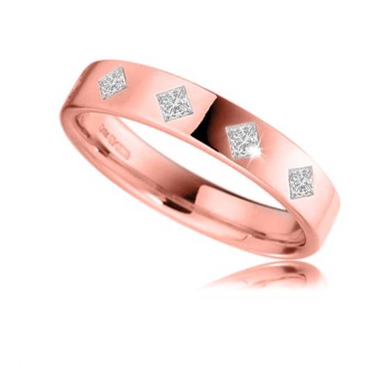 4mm Princess Diamond Wedding Ring