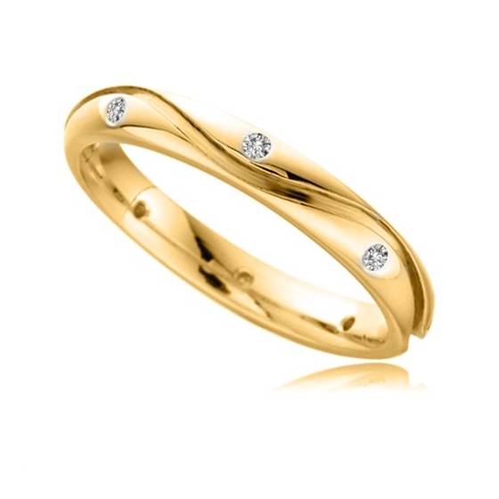 3mm Shaped Diamond Wedding Ring
