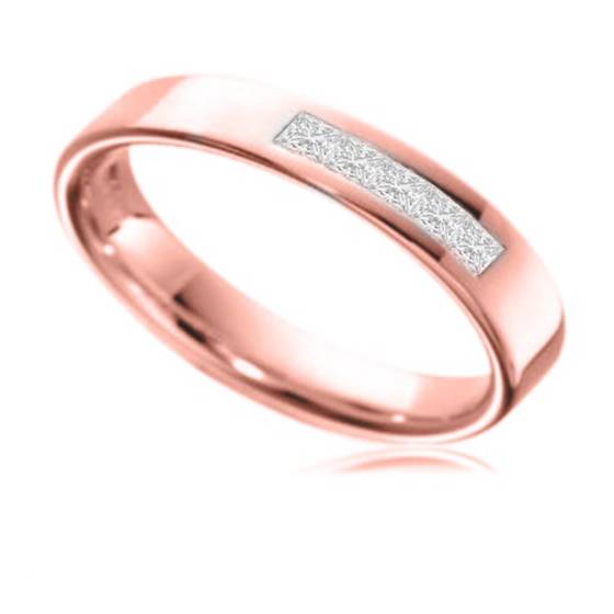 4mm Princess Diamond Wedding Ring