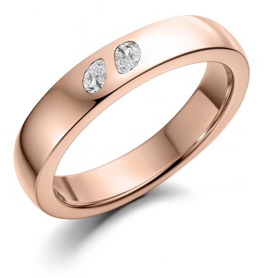 4mm Pear Diamond Wedding Ring