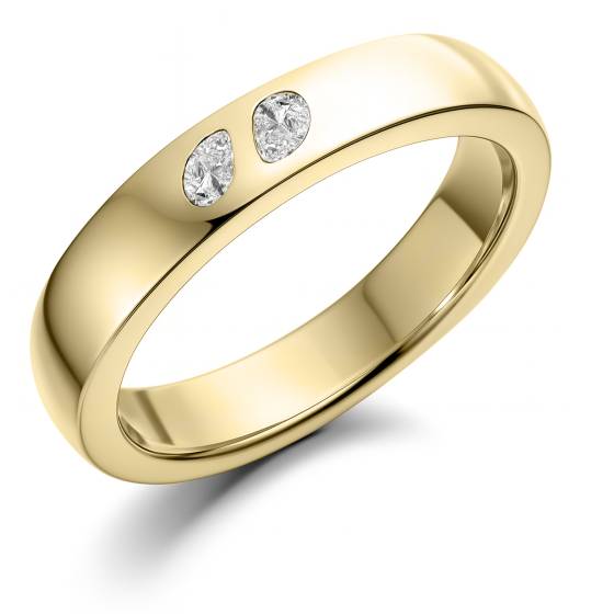 4mm Pear Diamond Wedding Ring