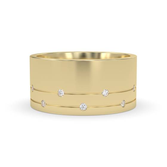 10mm Round Diamond Wedding Ring