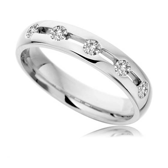 0.30ct VS/F-G Round Natural Diamond Wedding Ring
