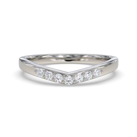 2.5mm Wishbone Shaped Diamond Wedding Ring