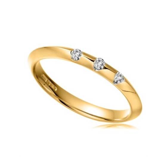 0.10ct VS/F-G 2.5mm Natural Round Diamond Wedding Ring in 18k Rose Gold