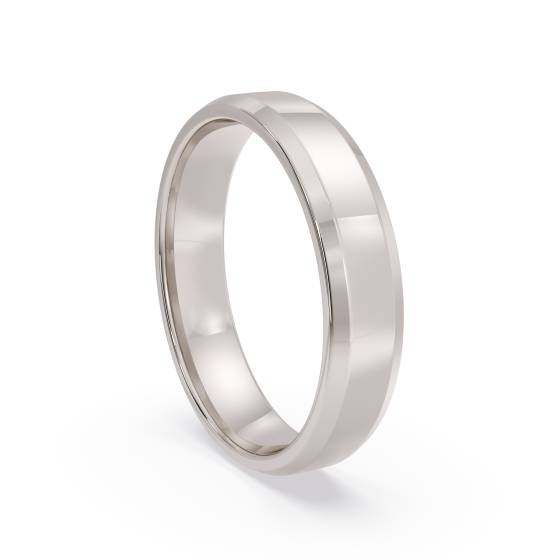 DHBBE4 Bevelled Edge Wedding Ring - 4mm width, 1.4mm depth