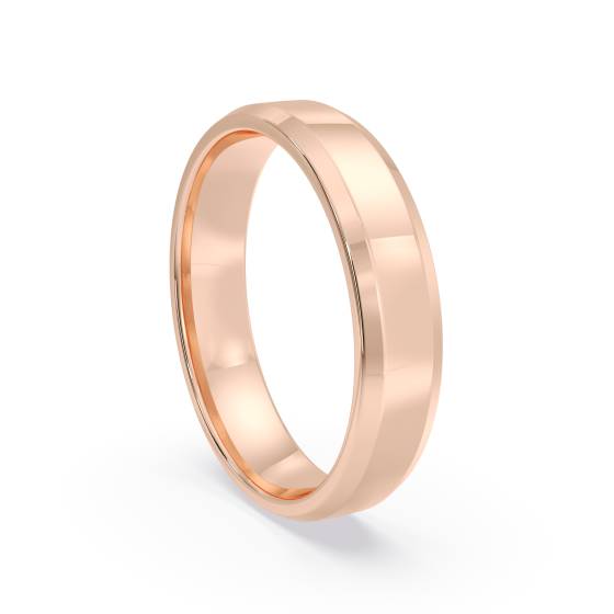DHBBE4 Bevelled Edge Wedding Ring - 4mm width, 1.4mm depth