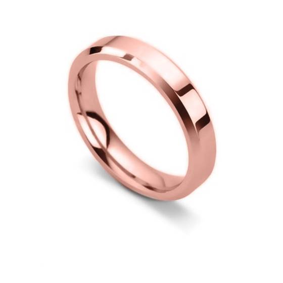 DHBBE4 Bevelled Edge Wedding Ring - 4mm width, 1.4mm depth