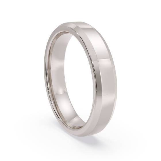 DHBBE4M Bevelled Edge Wedding Ring - 4mm width, 1.8mm depth