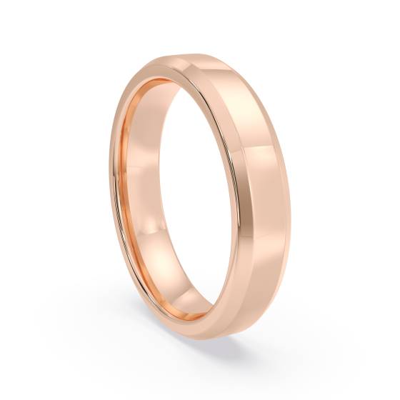 DHBBE4M Bevelled Edge Wedding Ring - 4mm width, 1.8mm depth