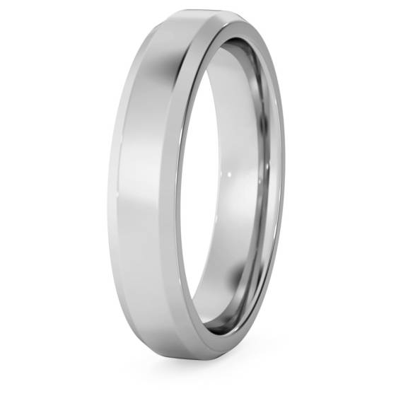 DHBBE4M Bevelled Edge Wedding Ring - 4mm width, 1.8mm depth