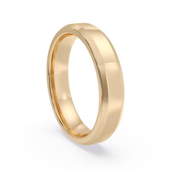 DHBBE4M Bevelled Edge Wedding Ring - 4mm width, 1.8mm depth