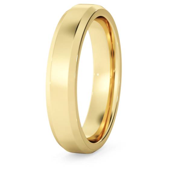 DHBBE4M Bevelled Edge Wedding Ring - 4mm width, 1.8mm depth