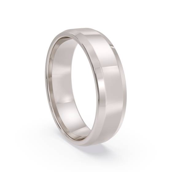 DHBBE5 Bevelled Edge Wedding Ring - 5mm width, 1.4mm depth
