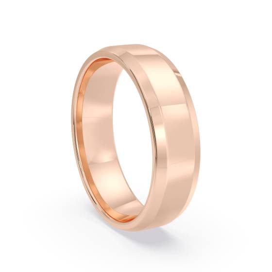DHBBE5 Bevelled Edge Wedding Ring - 5mm width, 1.4mm depth
