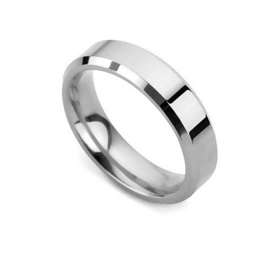 DHBBE5 Bevelled Edge Wedding Ring - 5mm width, 1.4mm depth