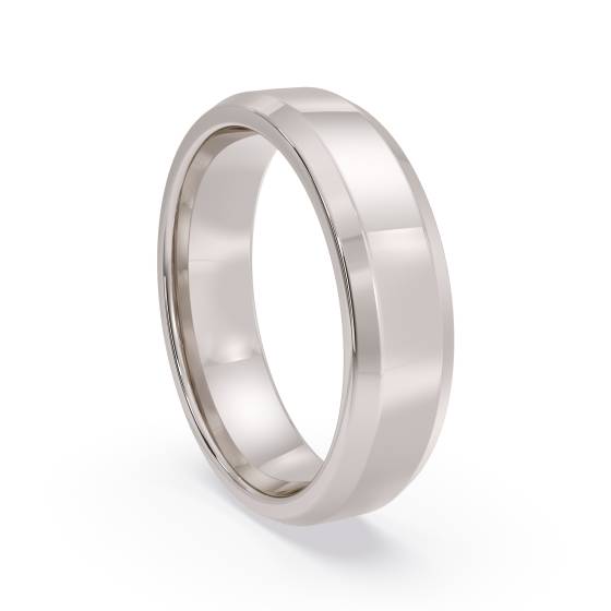 DHBBE5M Bevelled Edge Wedding Ring - 5mm width, 1.8mm depth