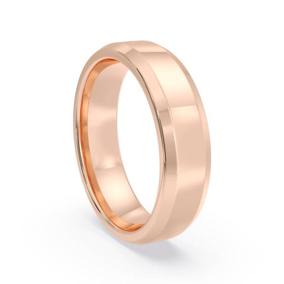 DHBBE5M Bevelled Edge Wedding Ring - 5mm width, 1.8mm depth