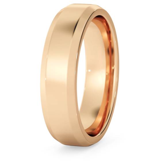 DHBBE5M Bevelled Edge Wedding Ring - 5mm width, 1.8mm depth