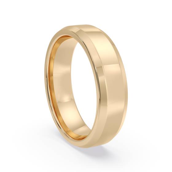DHBBE5M Bevelled Edge Wedding Ring - 5mm width, 1.8mm depth
