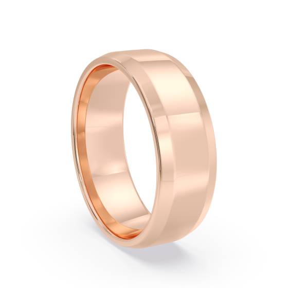 DHBBE6 Bevelled Edge Wedding Ring - 6mm width, 1.4mm depth