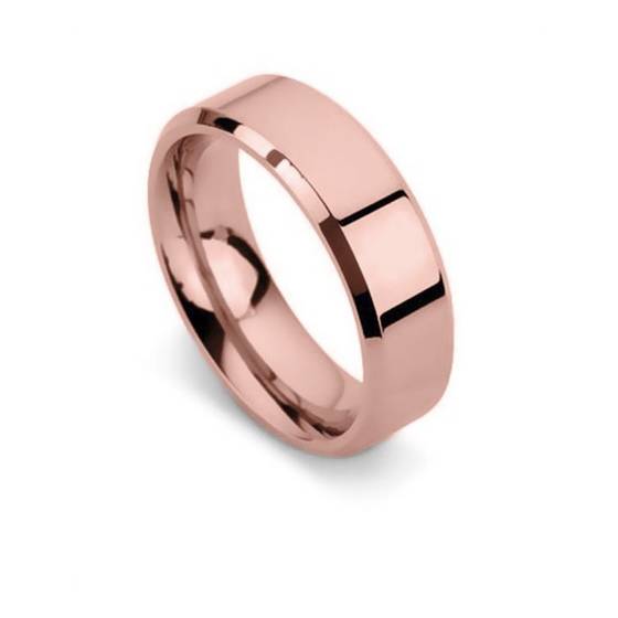 DHBBE6 Bevelled Edge Wedding Ring - 6mm width, 1.4mm depth