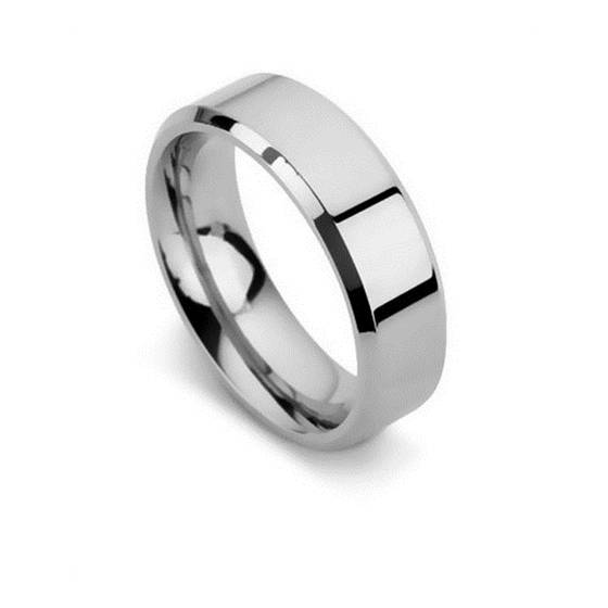 DHBBE6 Bevelled Edge Wedding Ring - 6mm width, 1.4mm depth