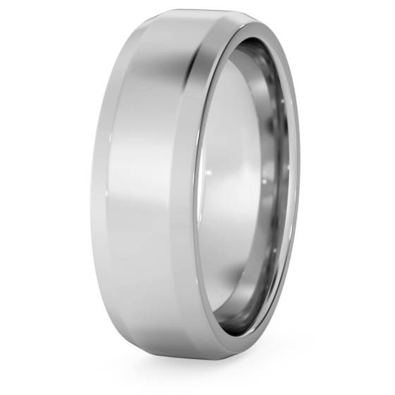 DHBBE6M Bevelled Edge Wedding Ring - 6mm width, 1.8mm depth