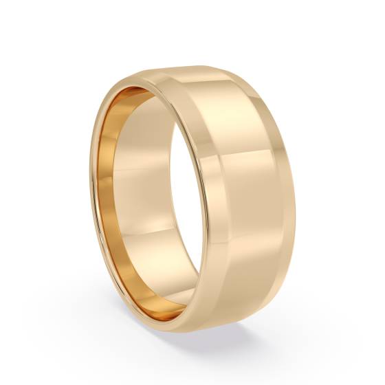 DHBBE7 Bevelled Edge Wedding Ring - 7mm width, 1.4mm depth