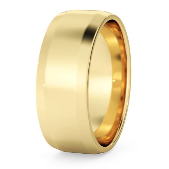 DHBBE7 Bevelled Edge Wedding Ring - 7mm width, 1.4mm depth