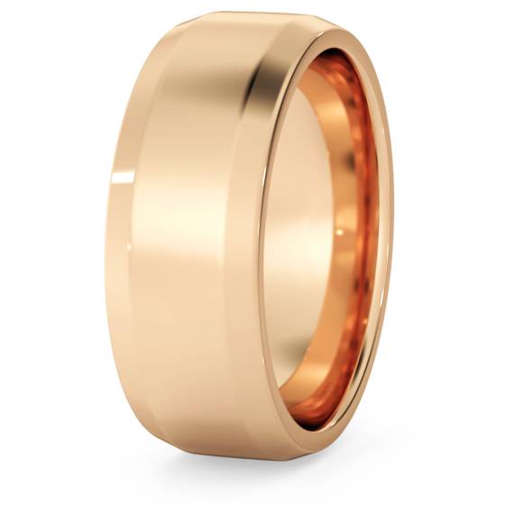 DHBBE7M Bevelled Edge Wedding Ring - 7mm width, 1.8mm depth
