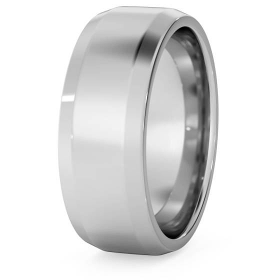 DHBBE7M Bevelled Edge Wedding Ring - 7mm width, 1.8mm depth
