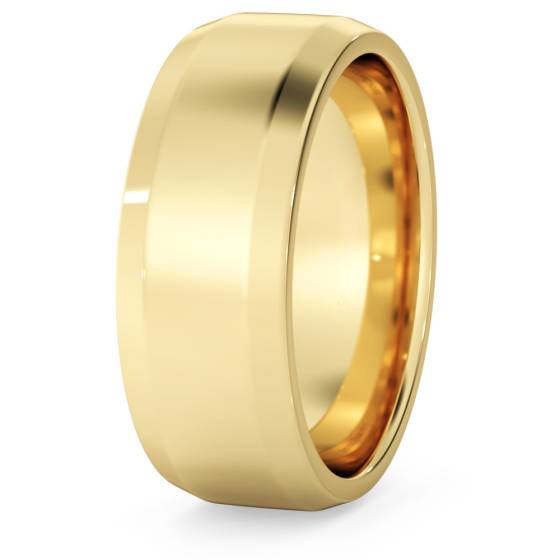 DHBBE7M Bevelled Edge Wedding Ring - 7mm width, 1.8mm depth