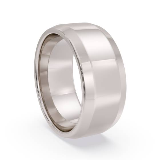 DHBBE8M Bevelled Edge Wedding Ring - 8mm width, 1.8mm depth
