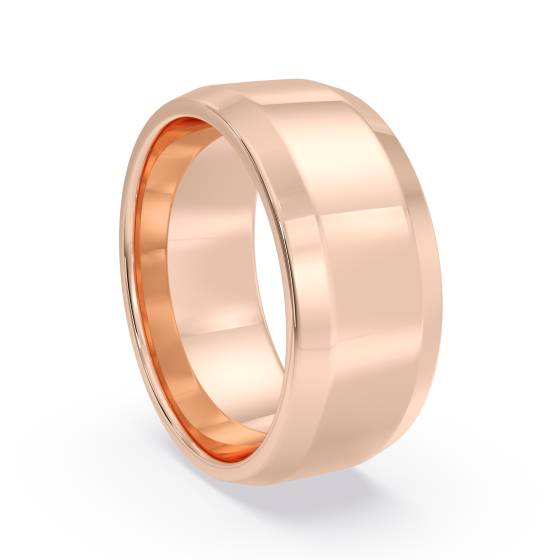 DHBBE8M Bevelled Edge Wedding Ring - 8mm width, 1.8mm depth