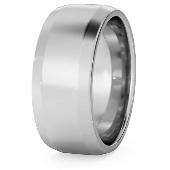 DHBBE8M Bevelled Edge Wedding Ring - 8mm width, 1.8mm depth