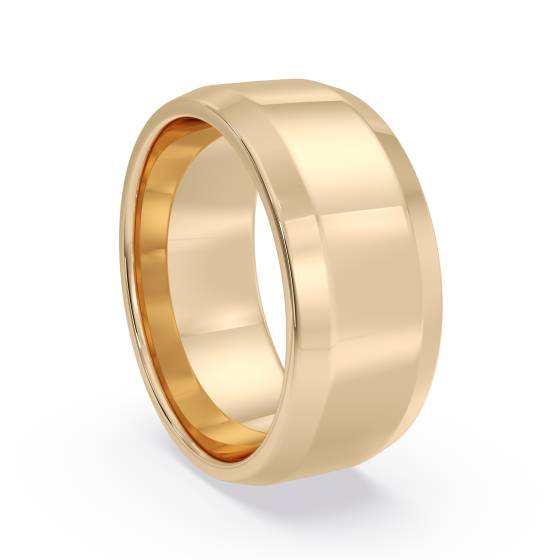 DHBBE8M Bevelled Edge Wedding Ring - 8mm width, 1.8mm depth
