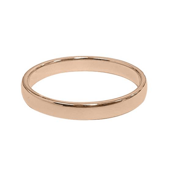 2mm Court Shaped Wedding Ring in 9k Rose Gold