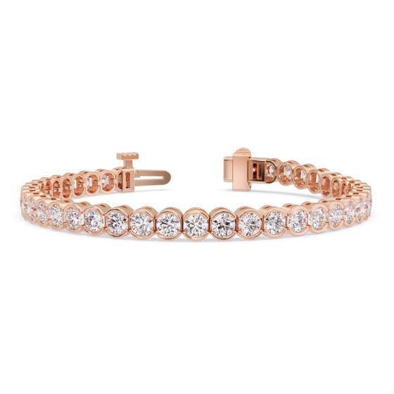 Modern Round Diamond Bezel Set Tennis Bracelet