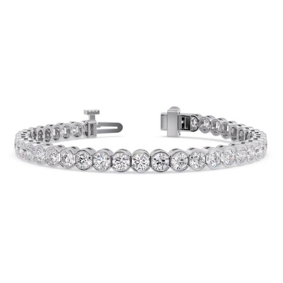 Modern Round Diamond Bezel Set Tennis Bracelet
