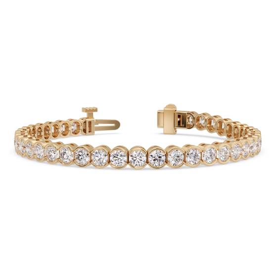 Modern Round Diamond Bezel Set Tennis Bracelet