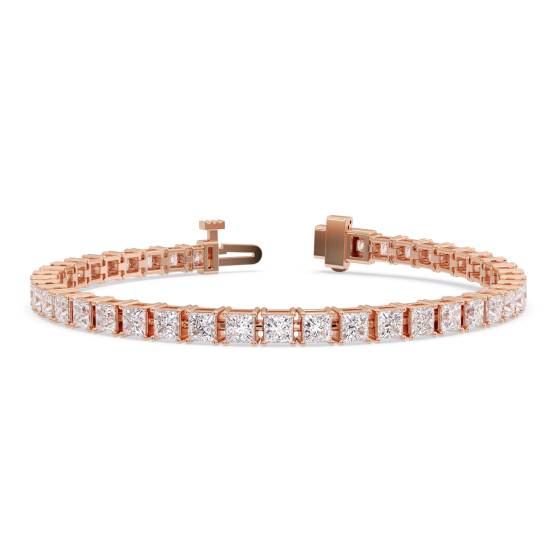 Single Row Princess Diamond Tennis Bracelet