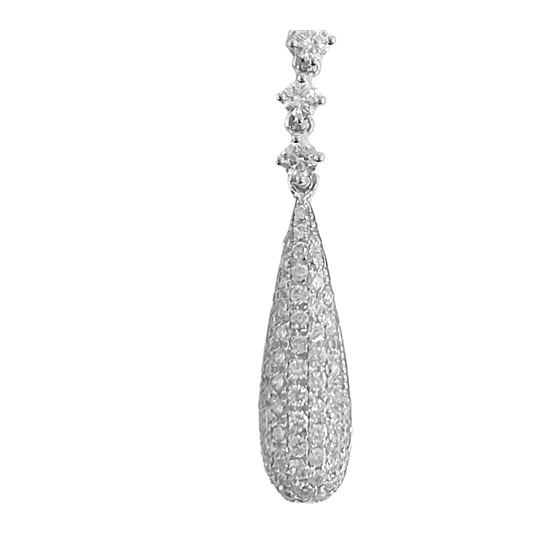 0.45ct VS/E-F Pear Shape Round Cut Natural Diamond Drop Pendant Necklace